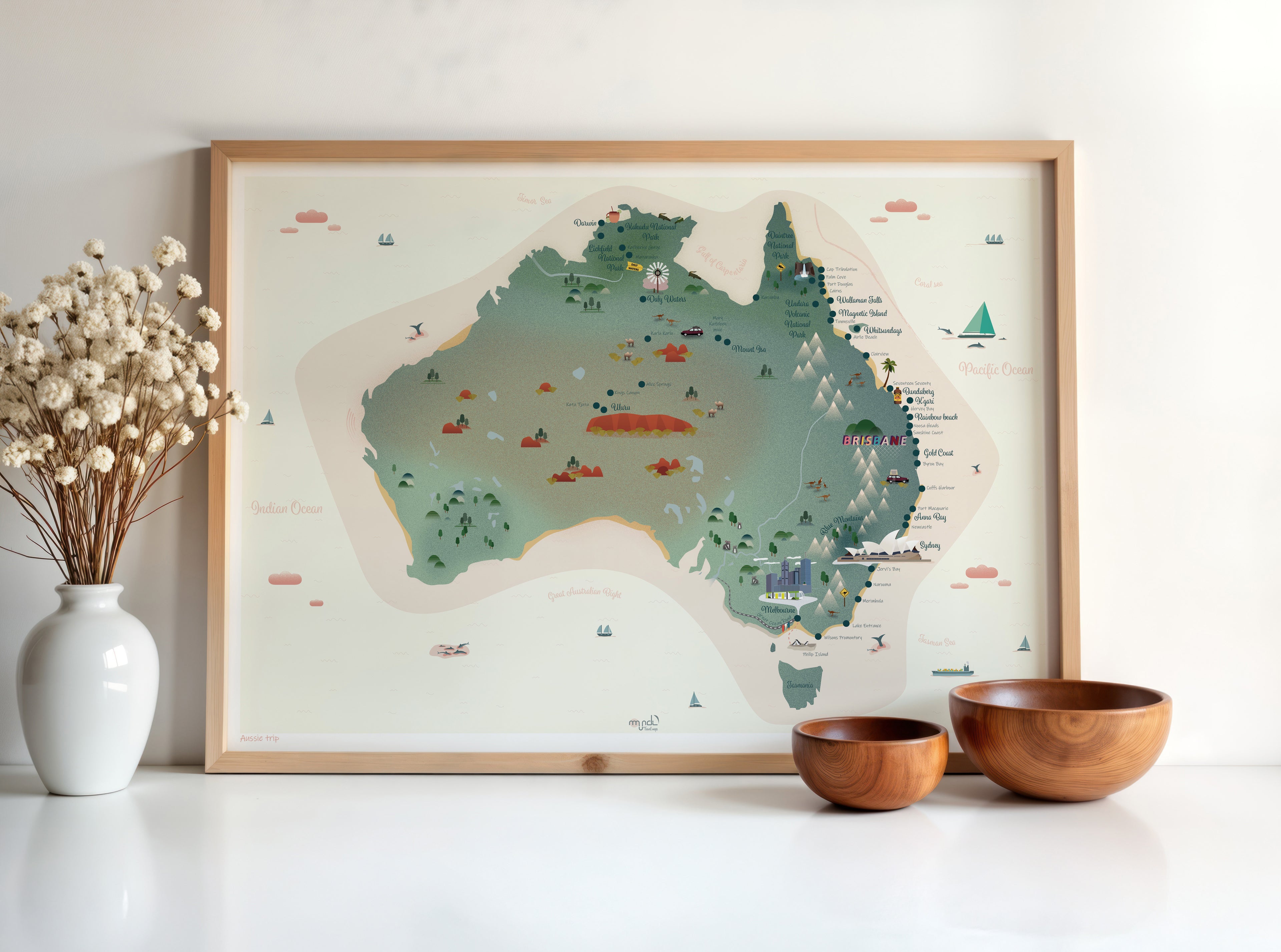Carte illustrée de l'Australie