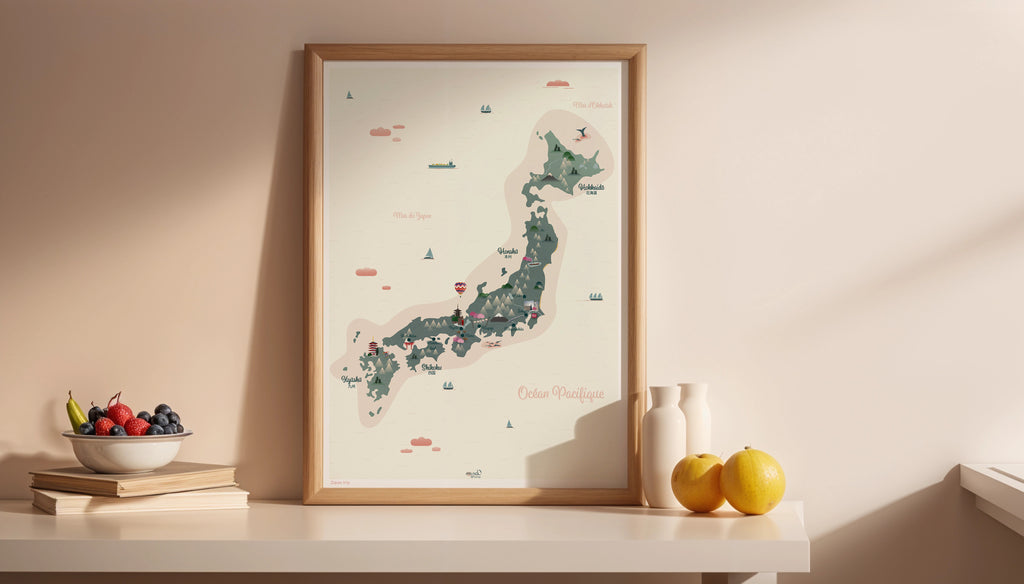 Carte illustrée du Japon