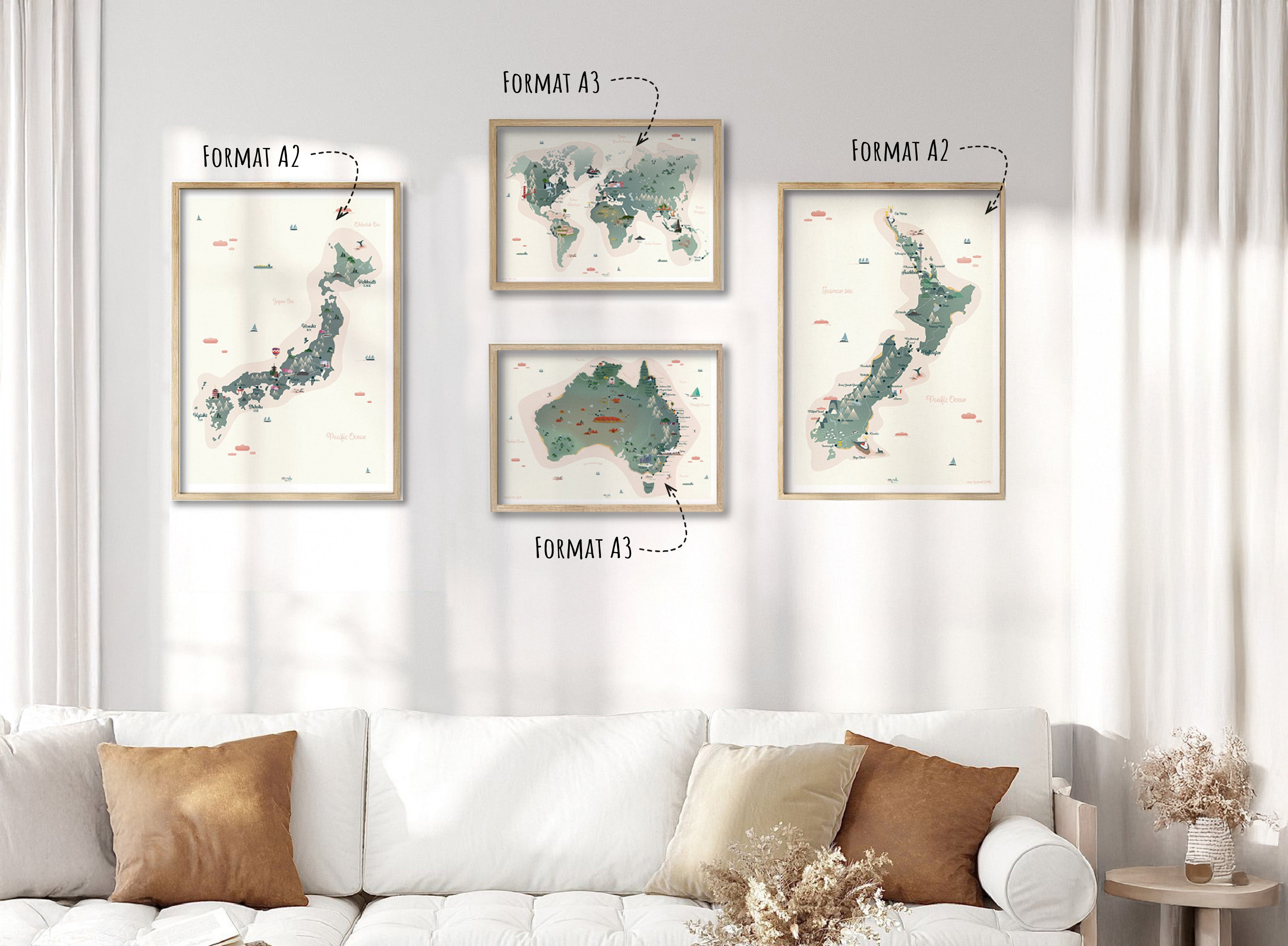 Carte illustrée du Monde