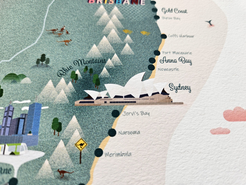 Carte personnalisée voyage en Australie