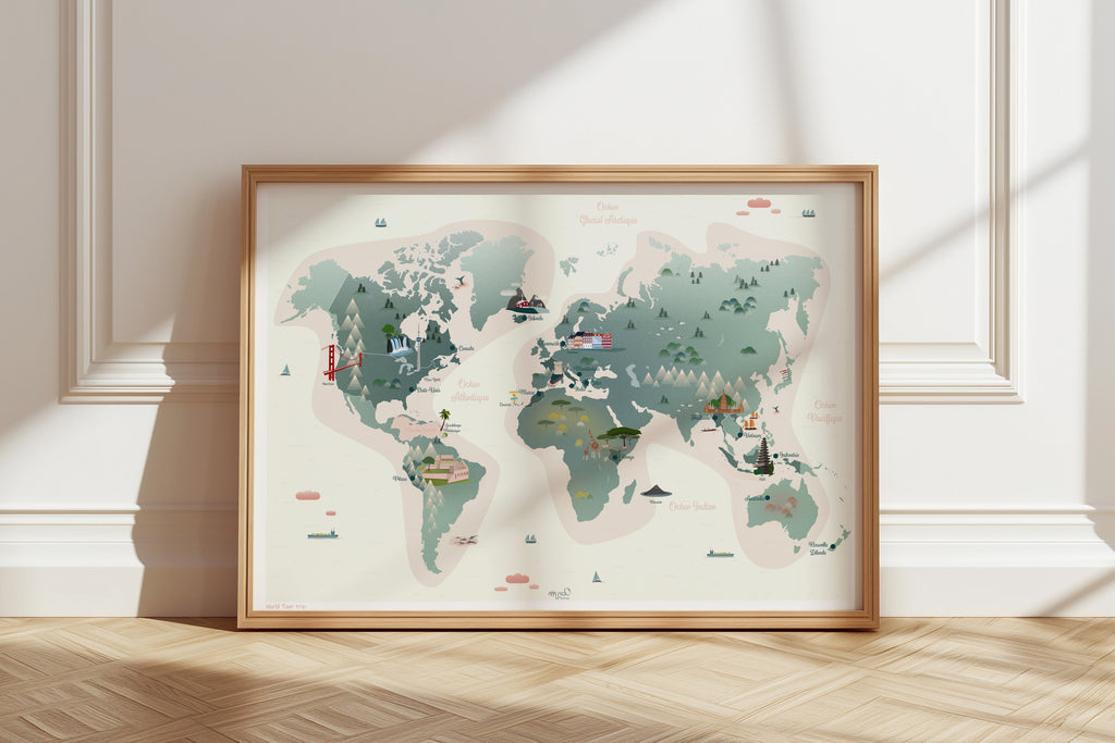 Carte illustrée du Monde