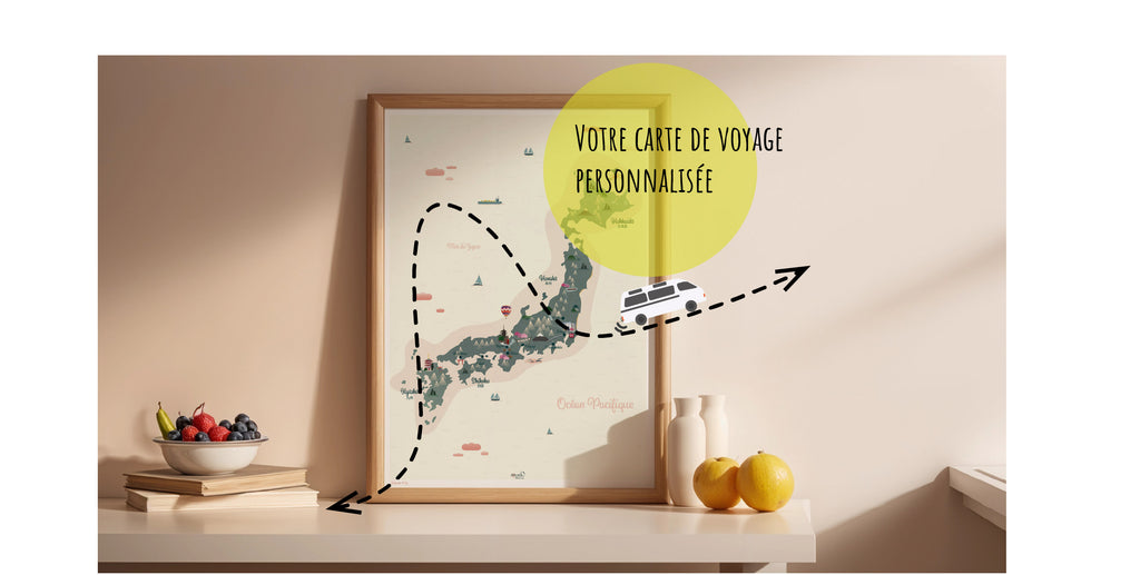 Carte personnalisée voyage au Japon