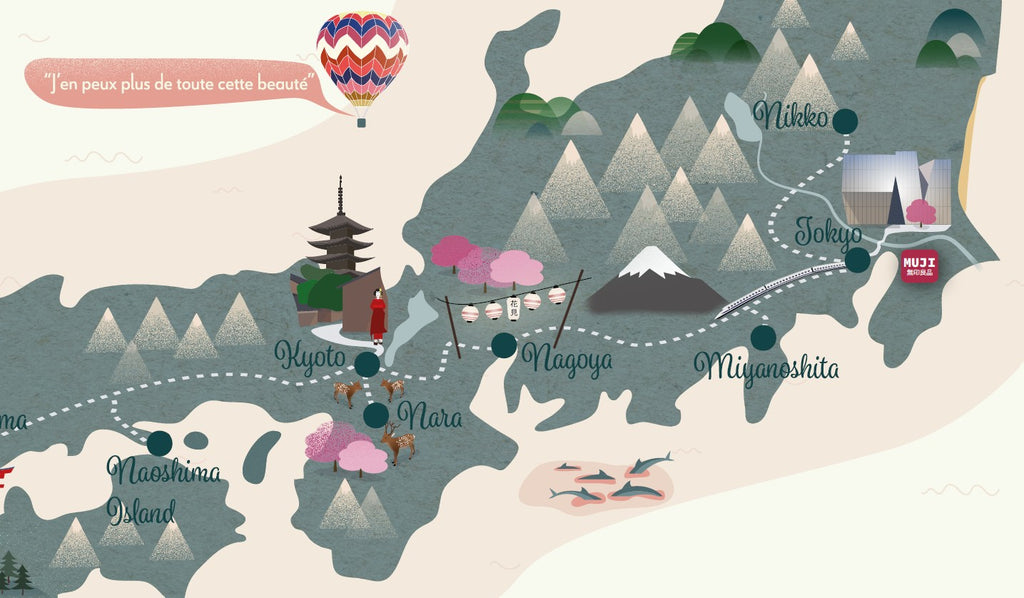 Carte personnalisée voyage au Japon