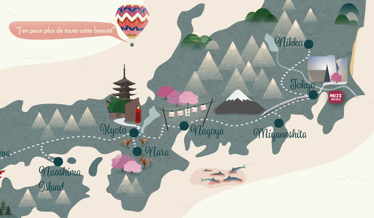 Carte personnalisée voyage au Japon