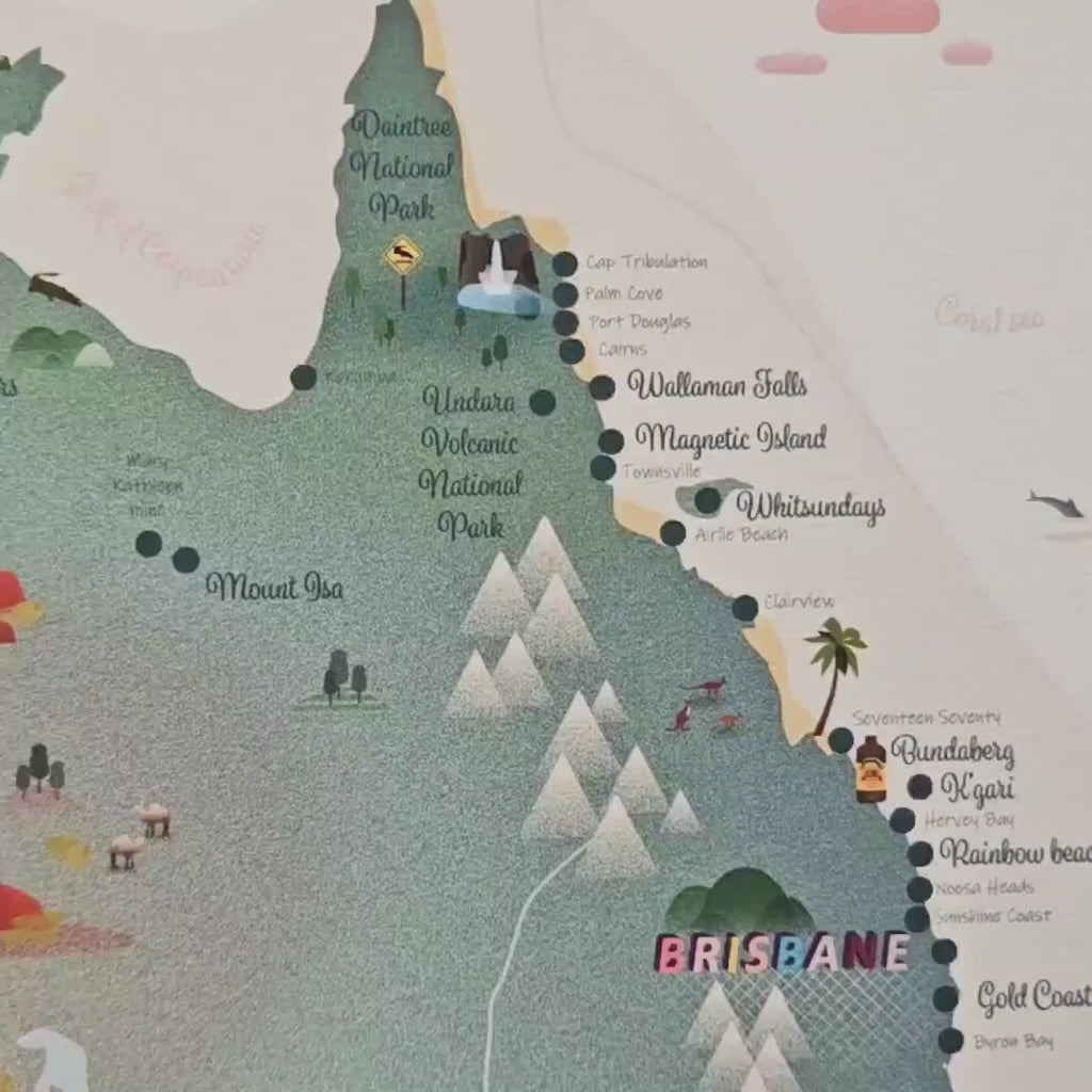 Carte personnalisée voyage en Australie