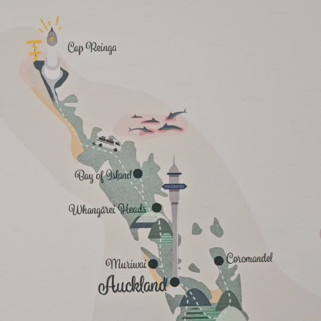 Carte illustrée de Nouvelle-Zélande